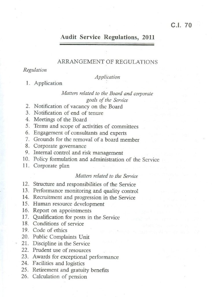 thumbnail of Audit Service Regulation 2011 C I70