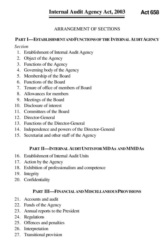 thumbnail of Internal Audit Agency Act 2003 (Act 658)