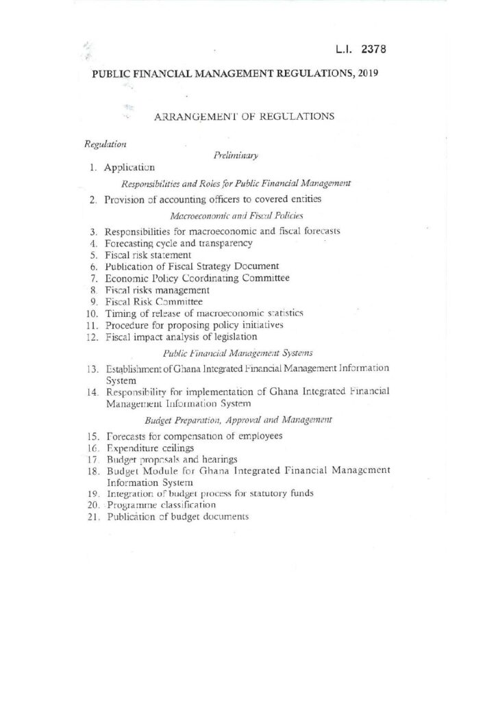 thumbnail of Public Financial Management Regulations 2019